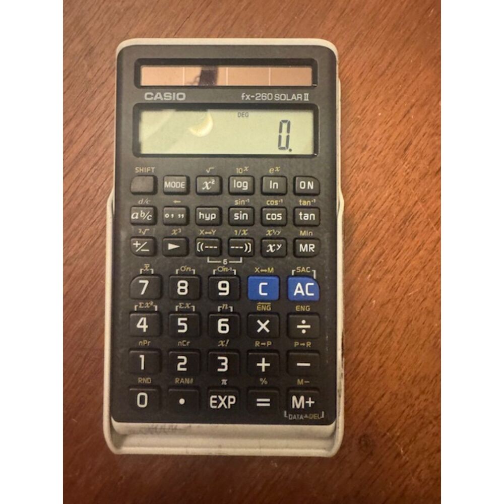 Casio FX-260 Solar Fraction Calculator Black TESTED